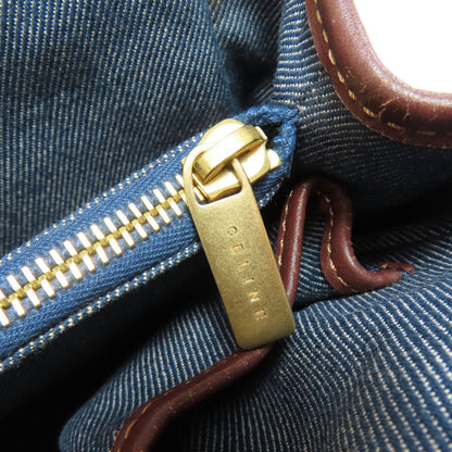 CELINE セリーヌ マカダム柄 ハンドバッグ デニム レディース 中古