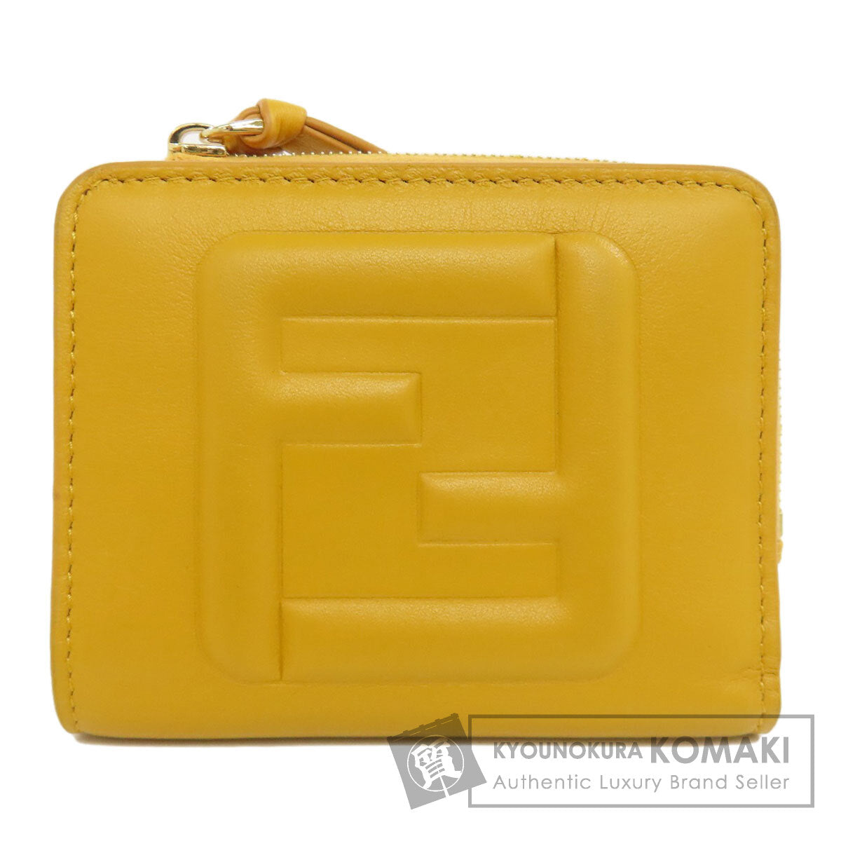 FENDI フェンディ FF キューブ 二つ折り財布（小銭入れあり） レザー レディース 中古