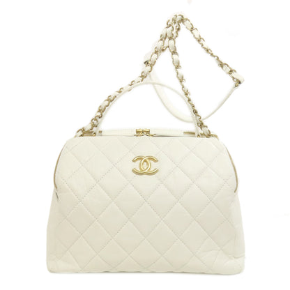 CHANEL シャネル マトラッセ ゴールド金具 2WAY ショルダーバッグ カーフ レディース 中古
