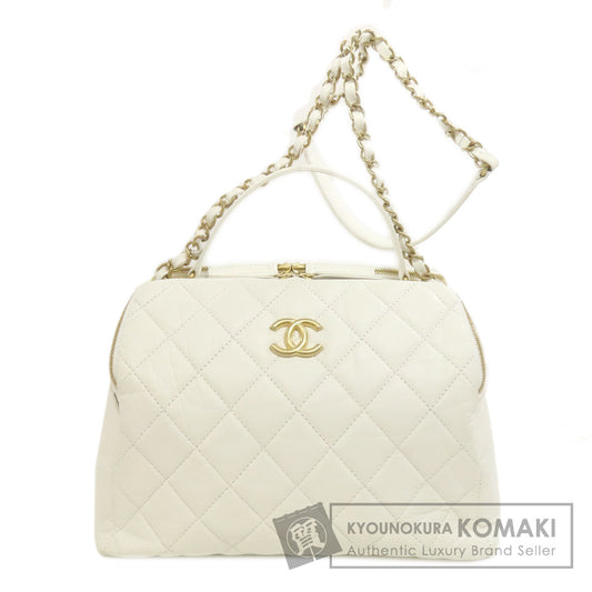 CHANEL シャネル マトラッセ ゴールド金具 2WAY ショルダーバッグ カーフ レディース 中古