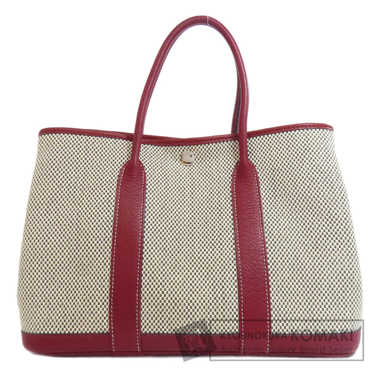 HERMES エルメス ガーデンパーティTPM シルバー金具 トートバッグ キャンバス レディース 中古