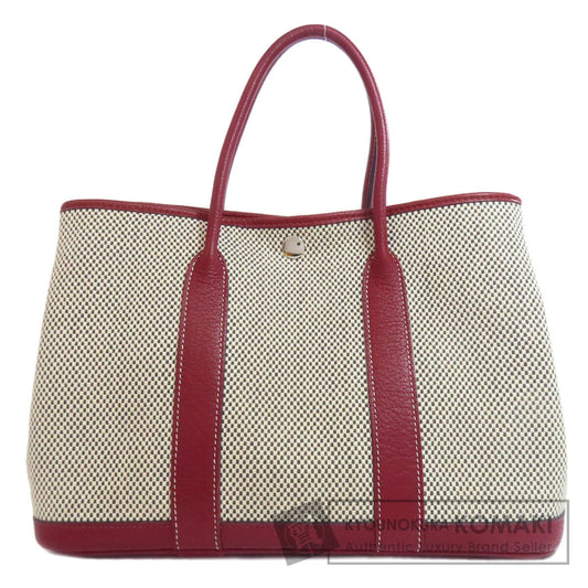 HERMES エルメス ガーデンパーティTPM シルバー金具 トートバッグ キャンバス レディース 中古