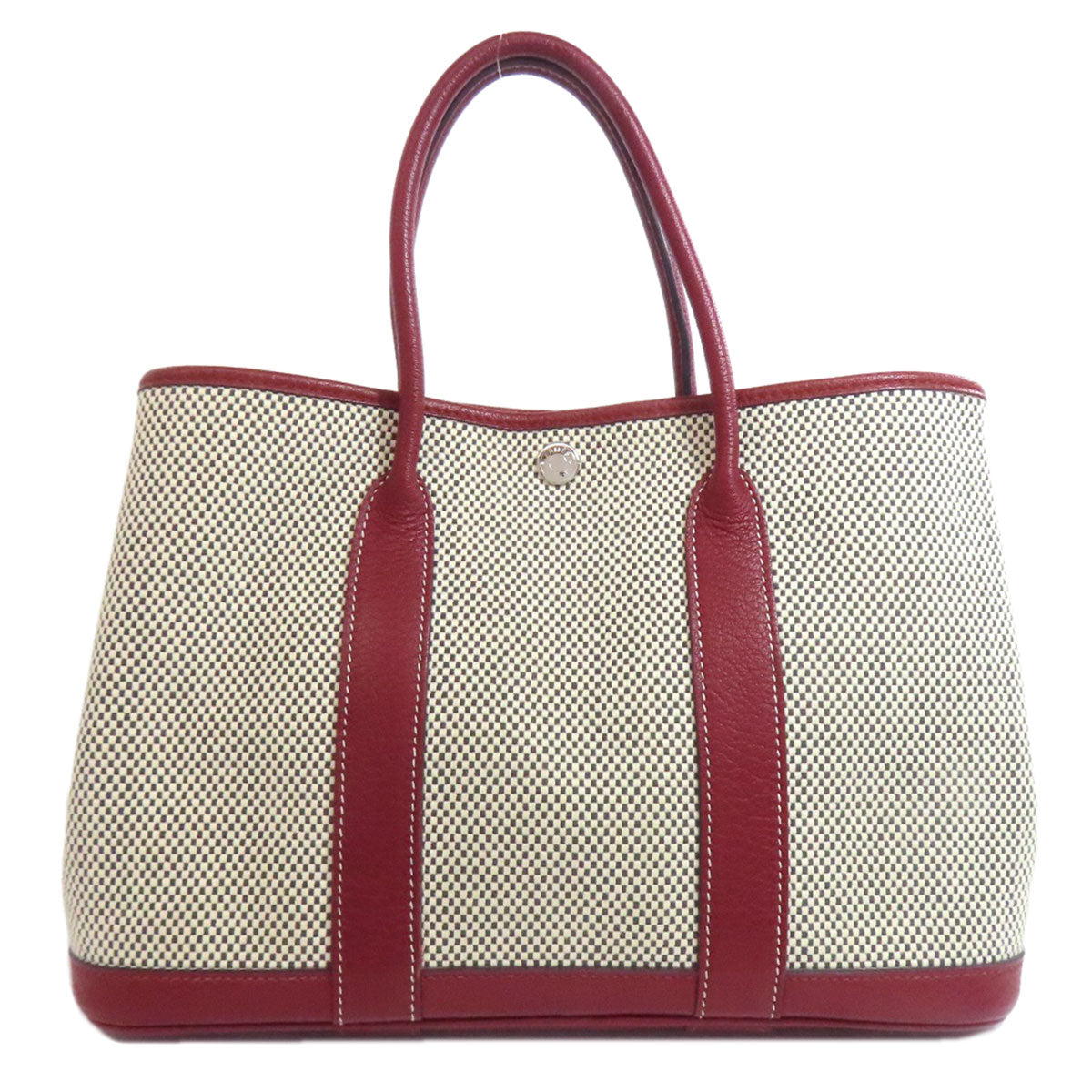 HERMES エルメス ガーデンパーティTPM シルバー金具 トートバッグ キャンバス レディース 中古