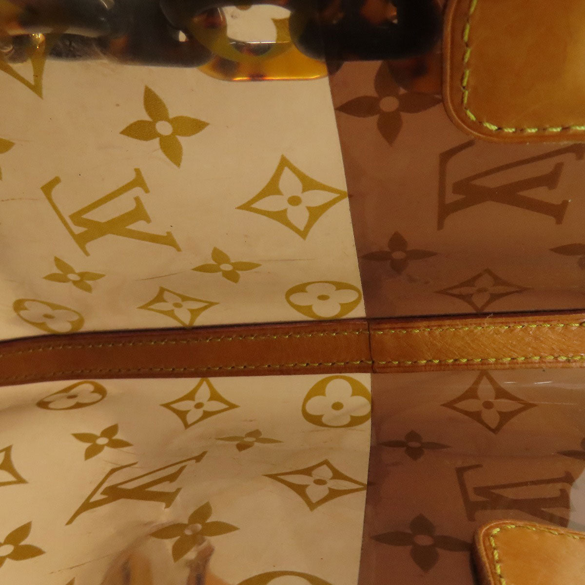 LOUIS VUITTON ルイヴィトン M92501 カバ・アンブルMM トートバッグ ビニール レディース 中古