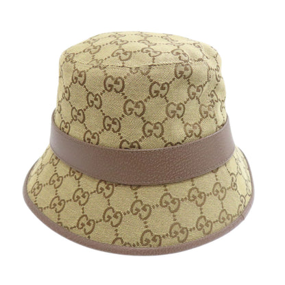 GUCCI グッチ バケットハット GG 帽子 キャンバス レディース 中古