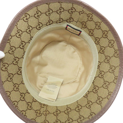 GUCCI グッチ バケットハット GG 帽子 キャンバス レディース 中古