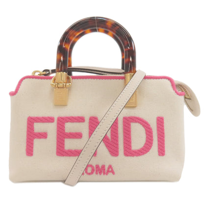 FENDI フェンディ ミニ バイザウェイ 2WAY ハンドバッグ キャンバス レディース 中古