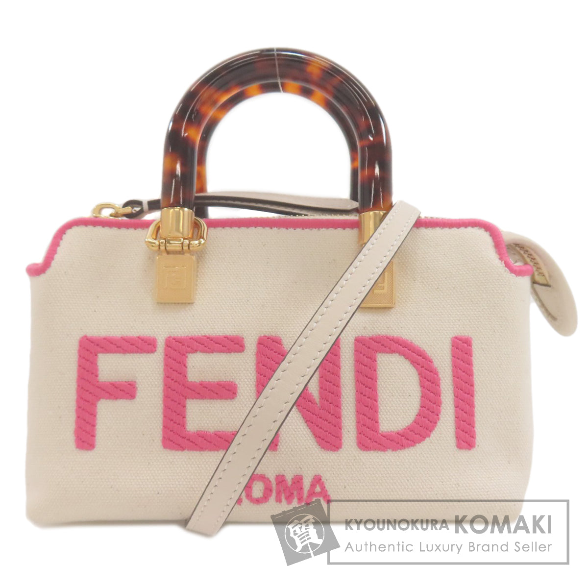 FENDI フェンディ ミニ バイザウェイ 2WAY ハンドバッグ キャンバス レディース 中古