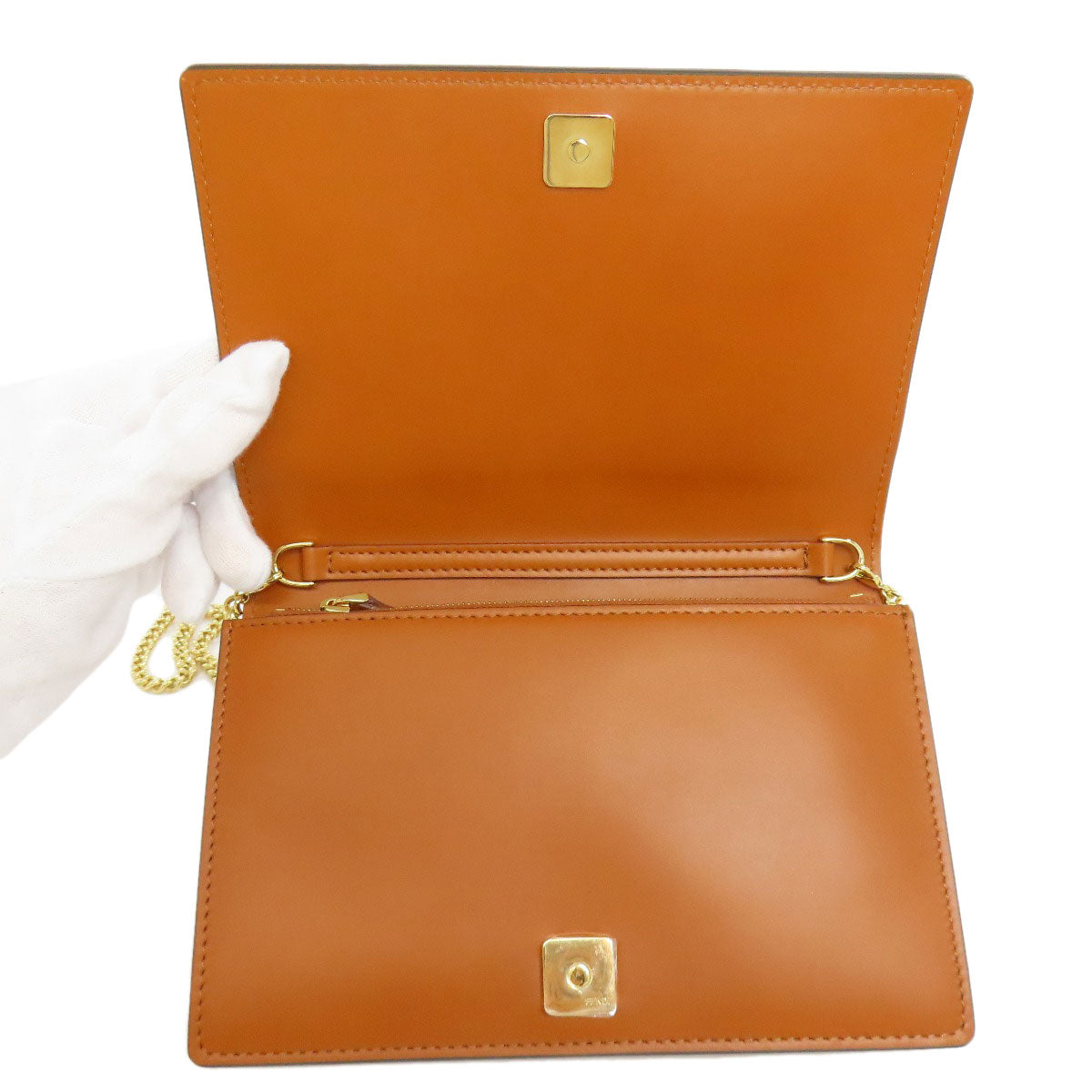 FENDI フェンディ チェーンショルダー ショルダーバッグ レザー レディース 中古