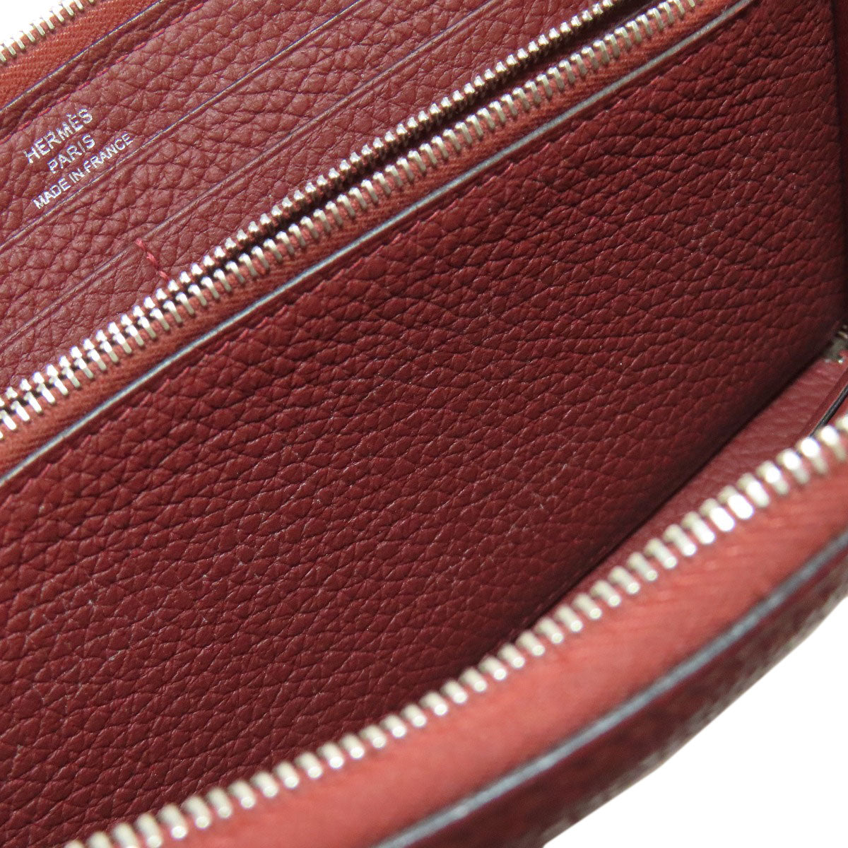 HERMES エルメス アザップロング ルージュセリエ シルバー金具 長財布（小銭入れあり） トゴ レディース 中古