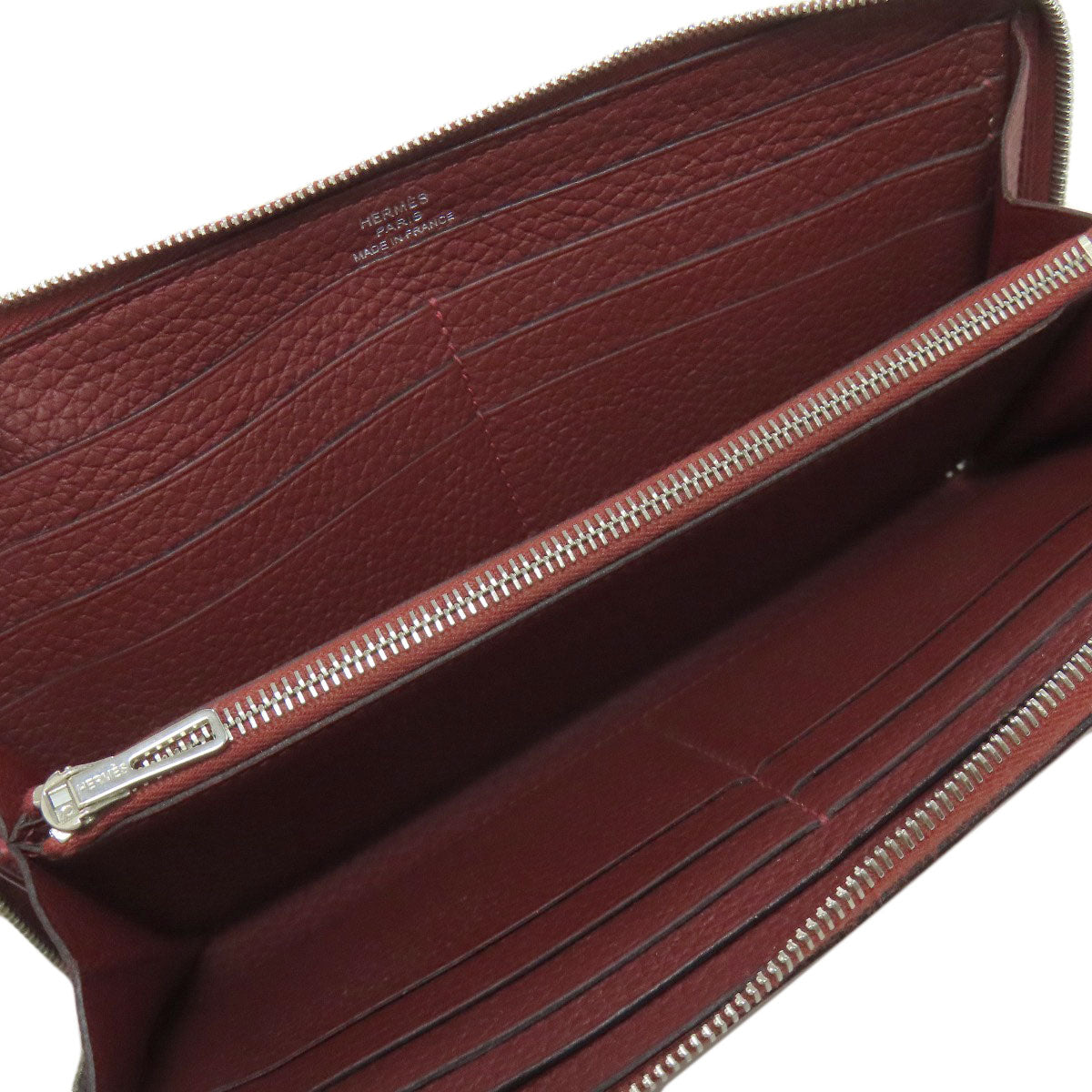 HERMES エルメス アザップロング ルージュセリエ シルバー金具 長財布（小銭入れあり） トゴ レディース 中古
