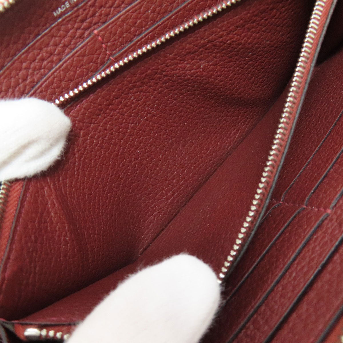 HERMES エルメス アザップロング ルージュセリエ シルバー金具 長財布（小銭入れあり） トゴ レディース 中古