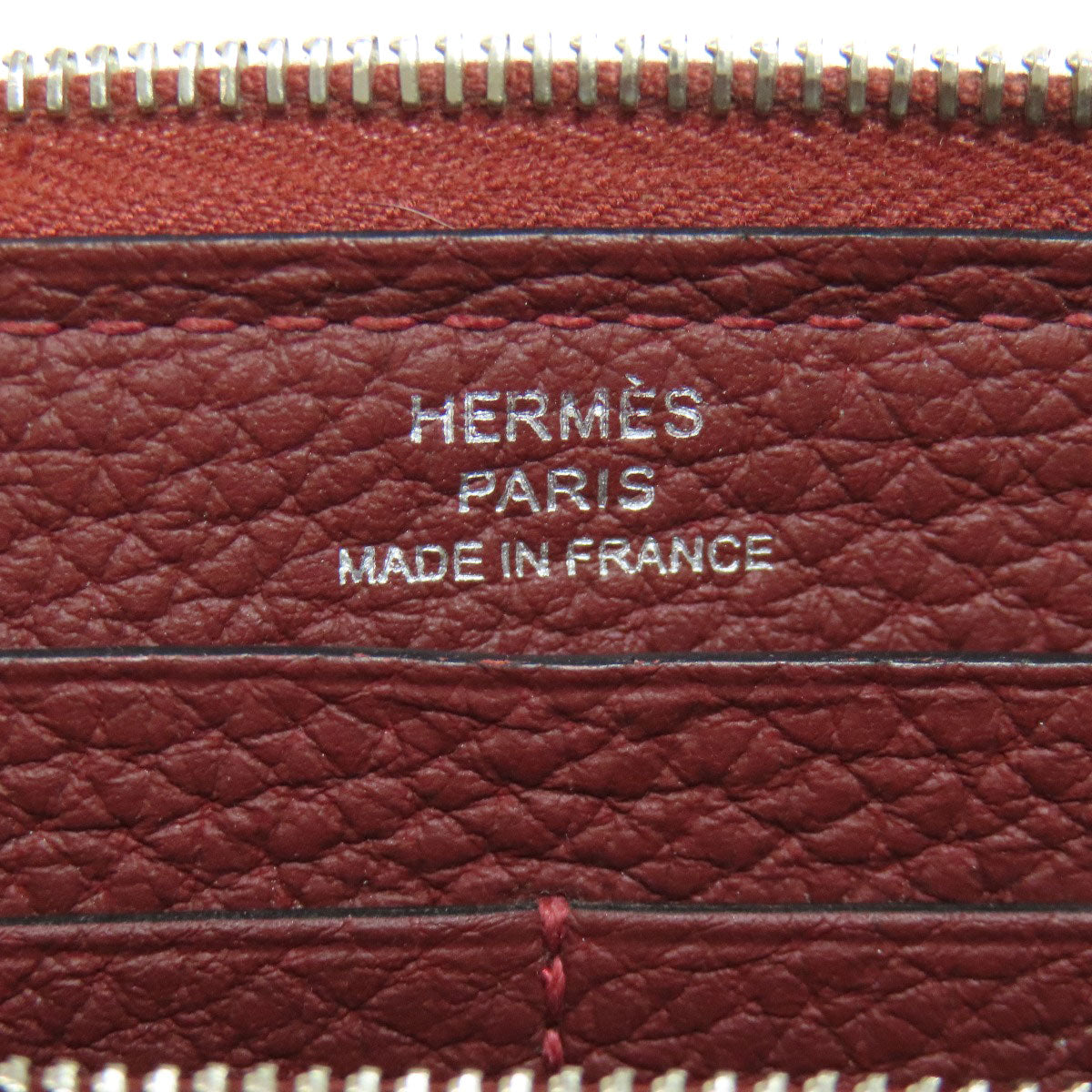 HERMES エルメス アザップロング ルージュセリエ シルバー金具 長財布（小銭入れあり） トゴ レディース 中古