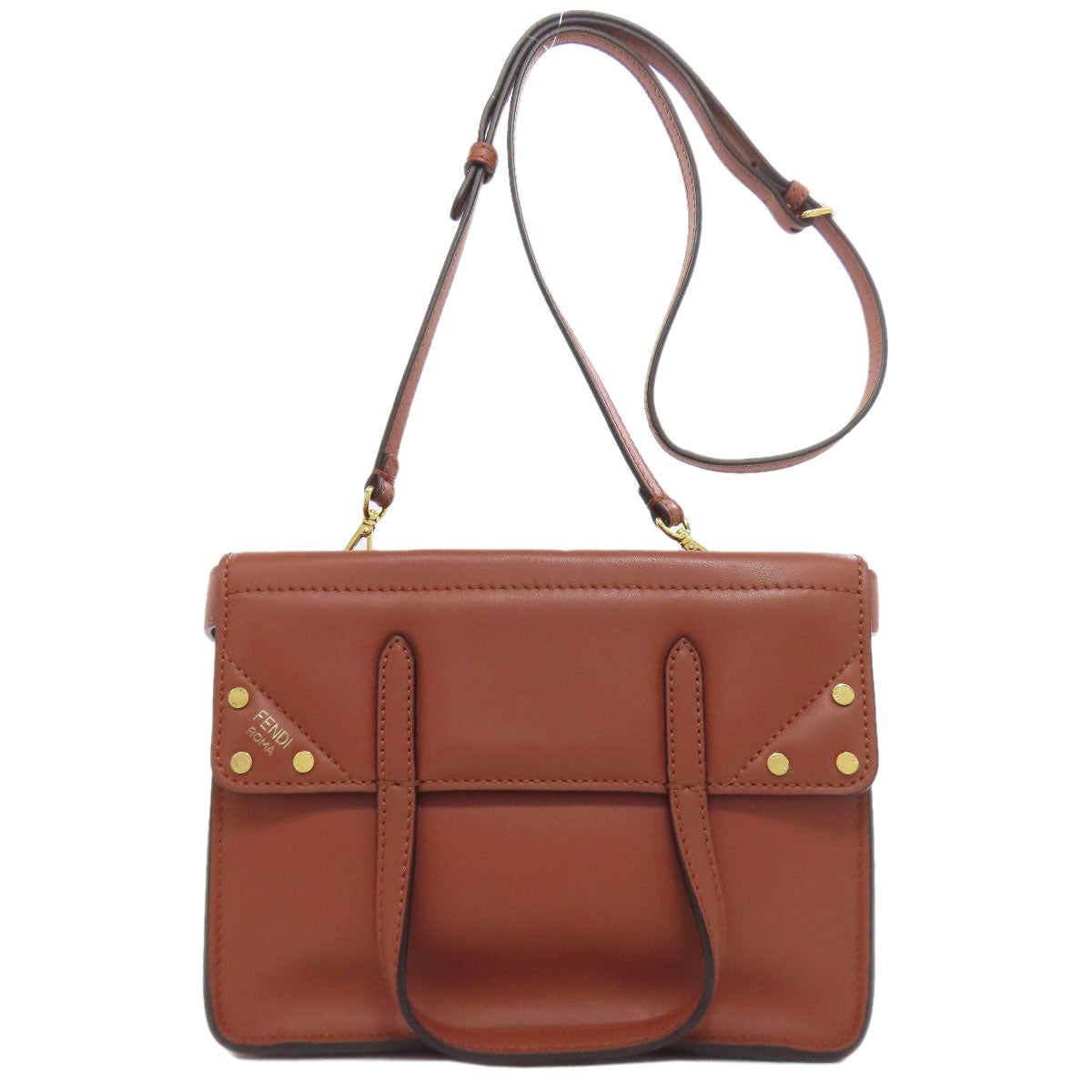 FENDI フェンディ フリップ スモール 2WAY ショルダーバッグ カーフ レディース 中古