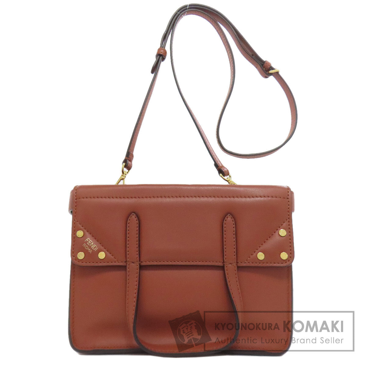 FENDI フェンディ フリップ スモール 2WAY ショルダーバッグ カーフ レディース 中古