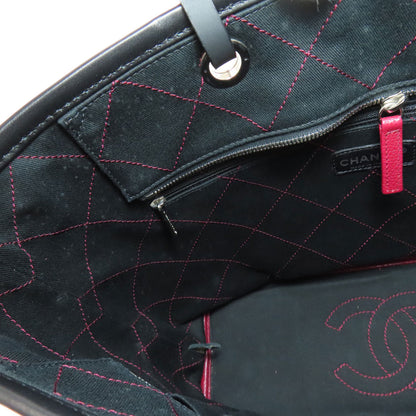CHANEL シャネル オンザロード シルバー金具 トートバッグ グレインド カーフスキン レディース 中古