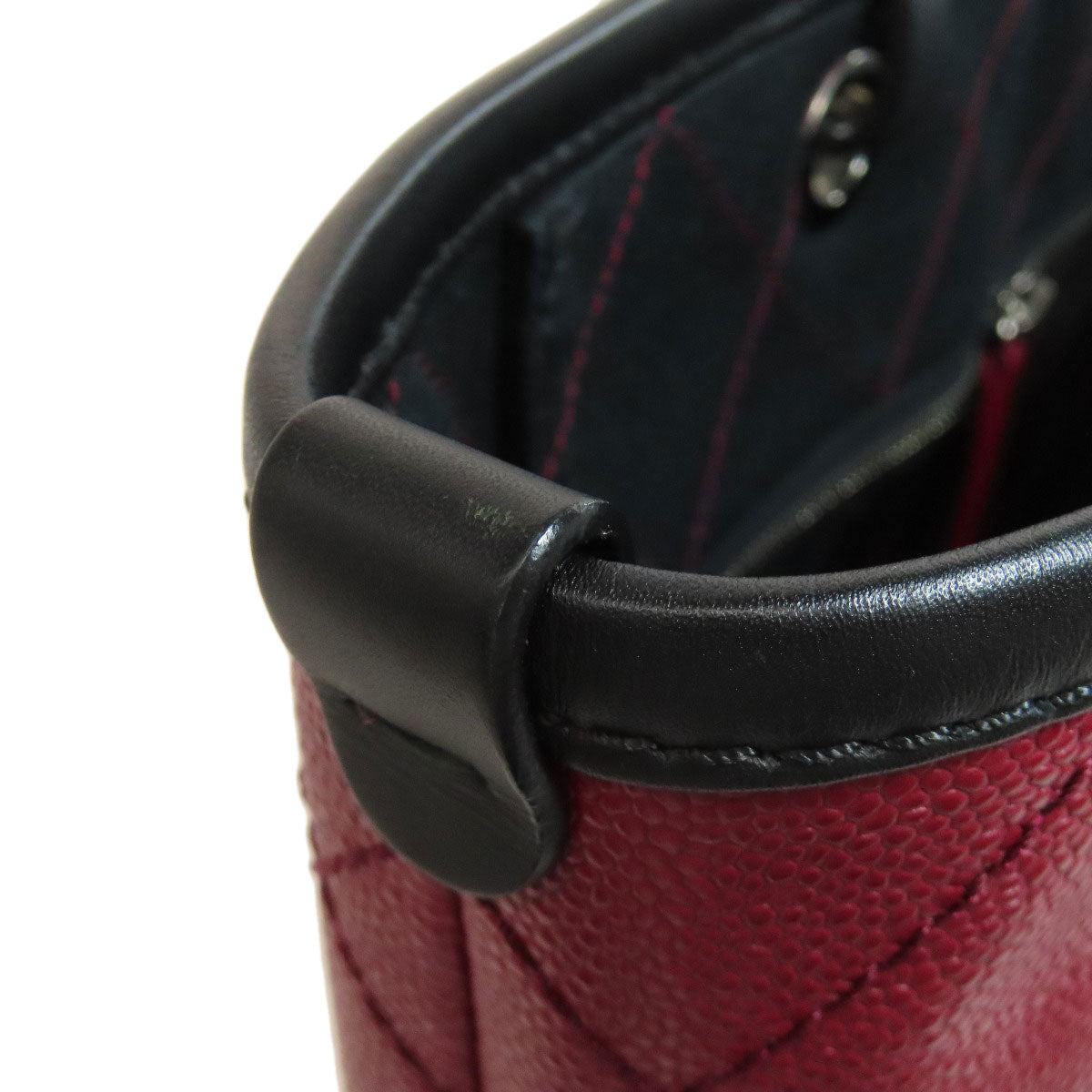 CHANEL シャネル オンザロード シルバー金具 トートバッグ グレインド カーフスキン レディース 中古