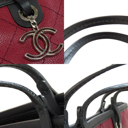 CHANEL シャネル オンザロード シルバー金具 トートバッグ グレインド カーフスキン レディース 中古