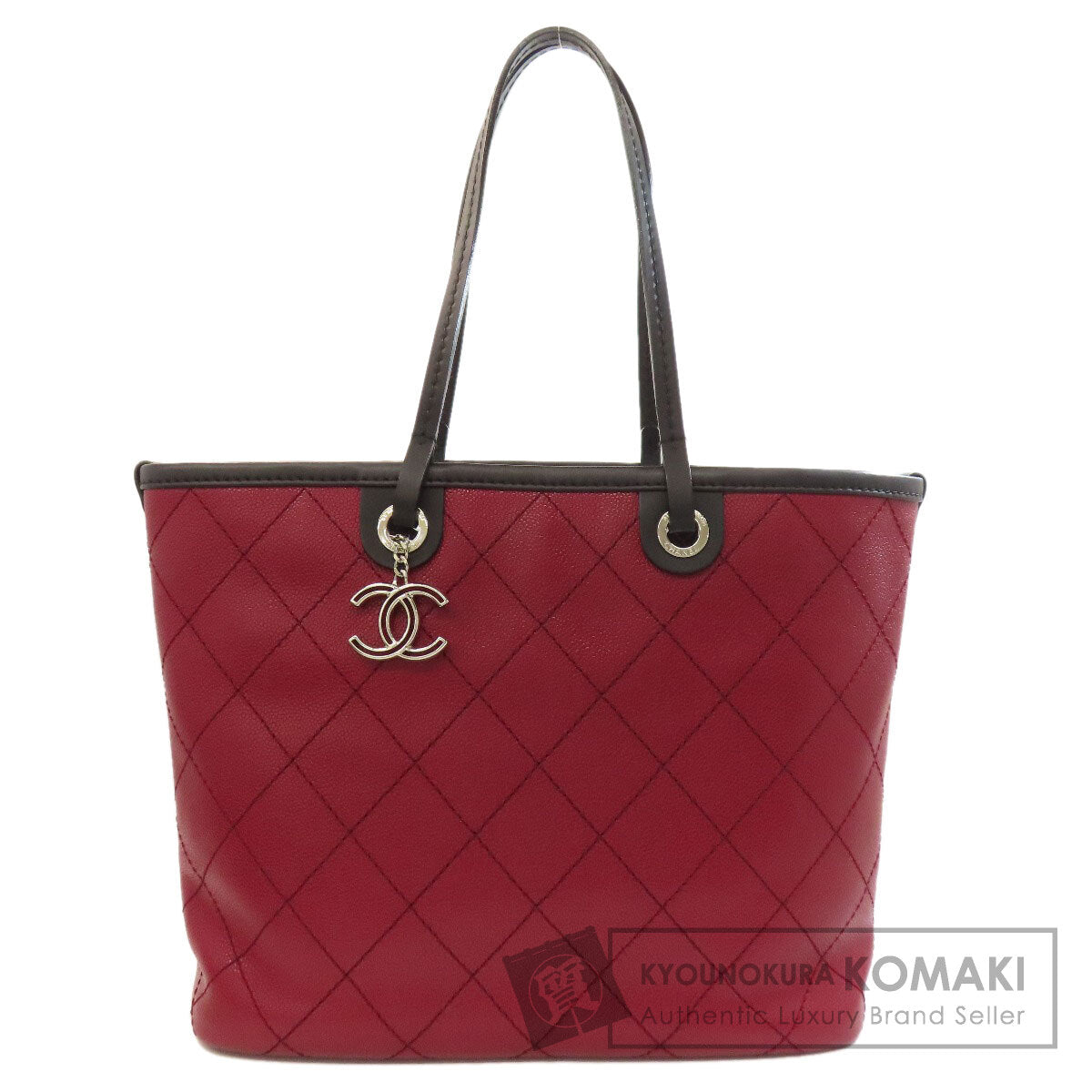 CHANEL シャネル オンザロード シルバー金具 トートバッグ グレインド カーフスキン レディース 中古