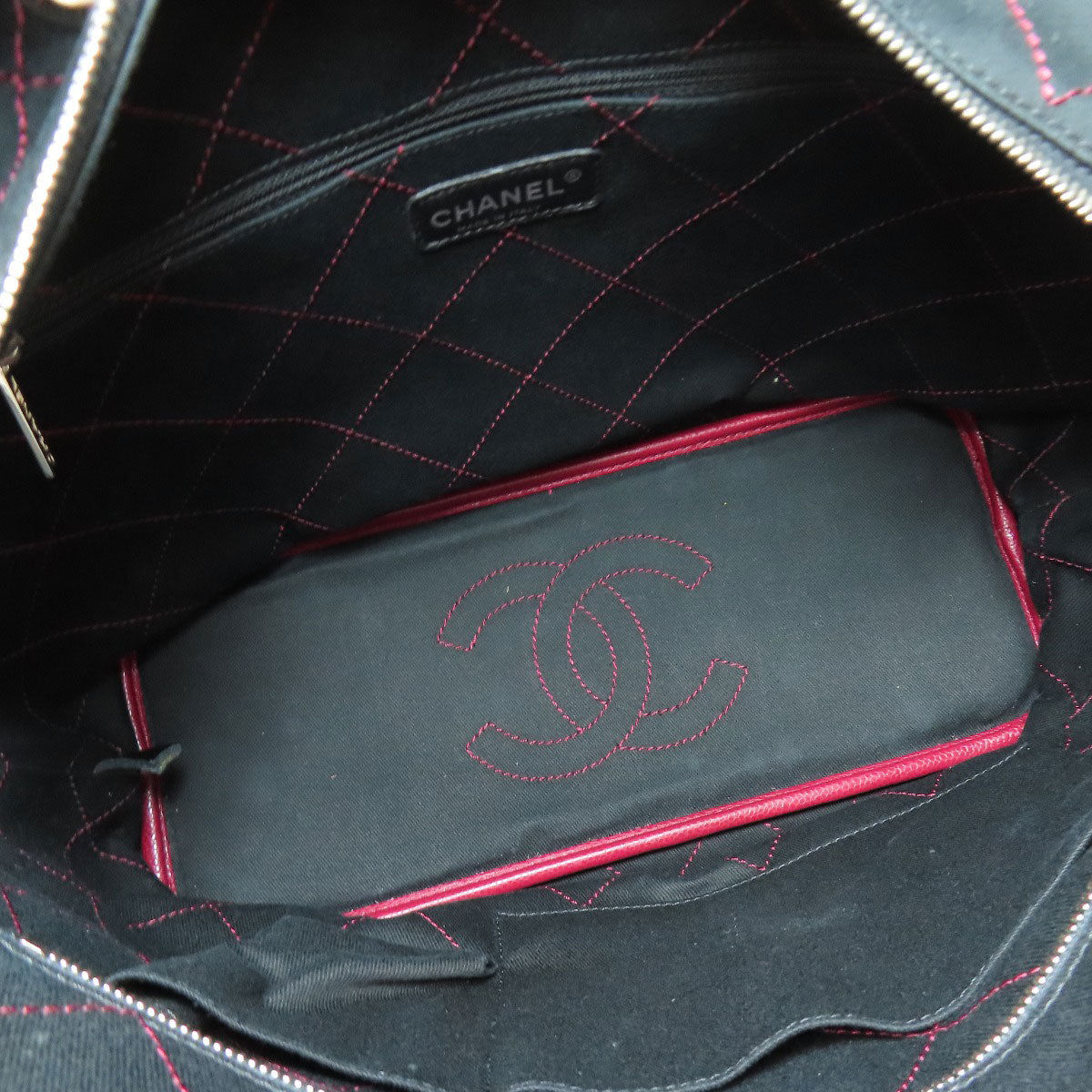 CHANEL シャネル オンザロード シルバー金具 トートバッグ グレインド カーフスキン レディース 中古