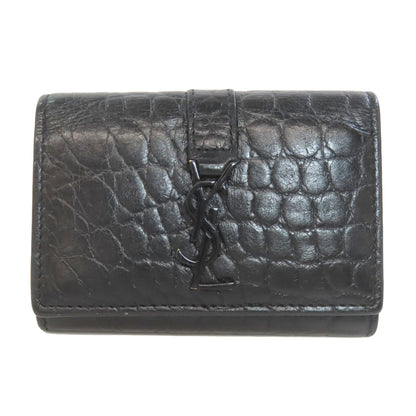 SAINT LAURENT サンローラン 型押し キーケース レザー レディース 中古