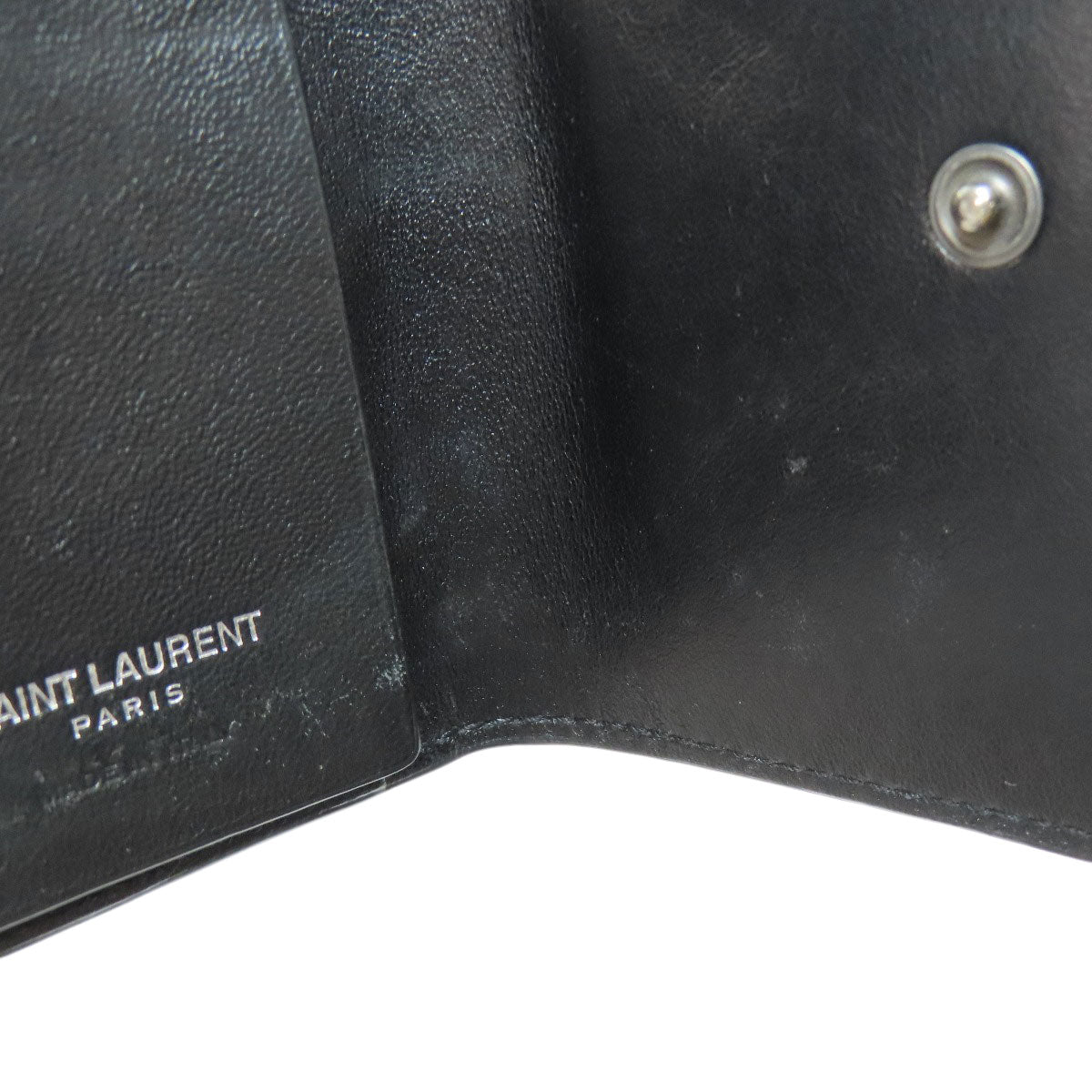 SAINT LAURENT サンローラン 型押し キーケース レザー レディース 中古