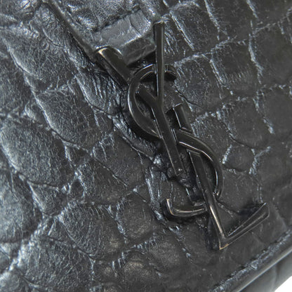 SAINT LAURENT サンローラン 型押し キーケース レザー レディース 中古