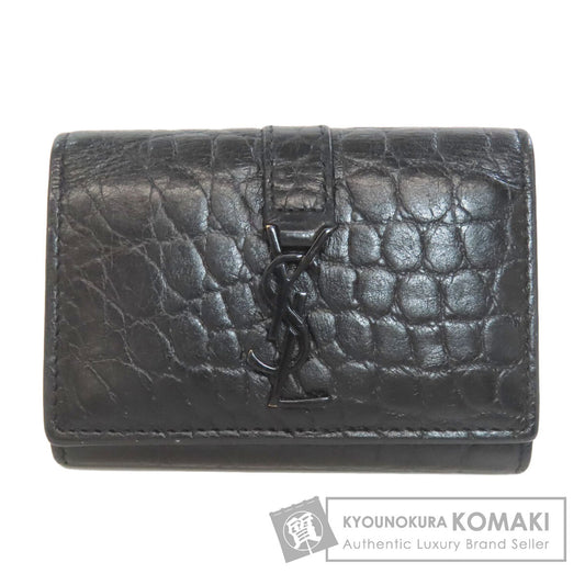 SAINT LAURENT サンローラン 型押し キーケース レザー レディース 中古