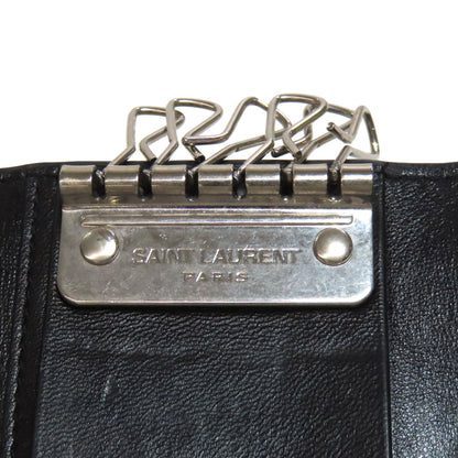 SAINT LAURENT サンローラン 型押し キーケース レザー レディース 中古