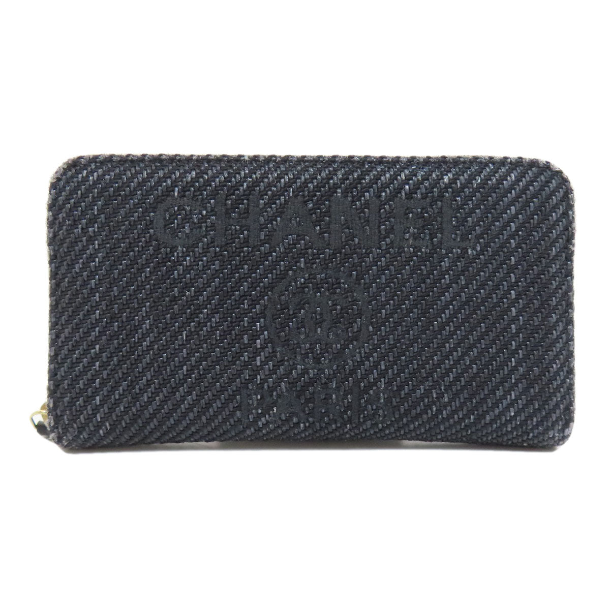 CHANEL シャネル ドーヴィル スモールジップウォレット 長財布（小銭入れあり） キャンバス レディース 中古