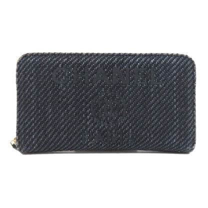 CHANEL シャネル ドーヴィル スモールジップウォレット 長財布（小銭入れあり） キャンバス レディース 中古
