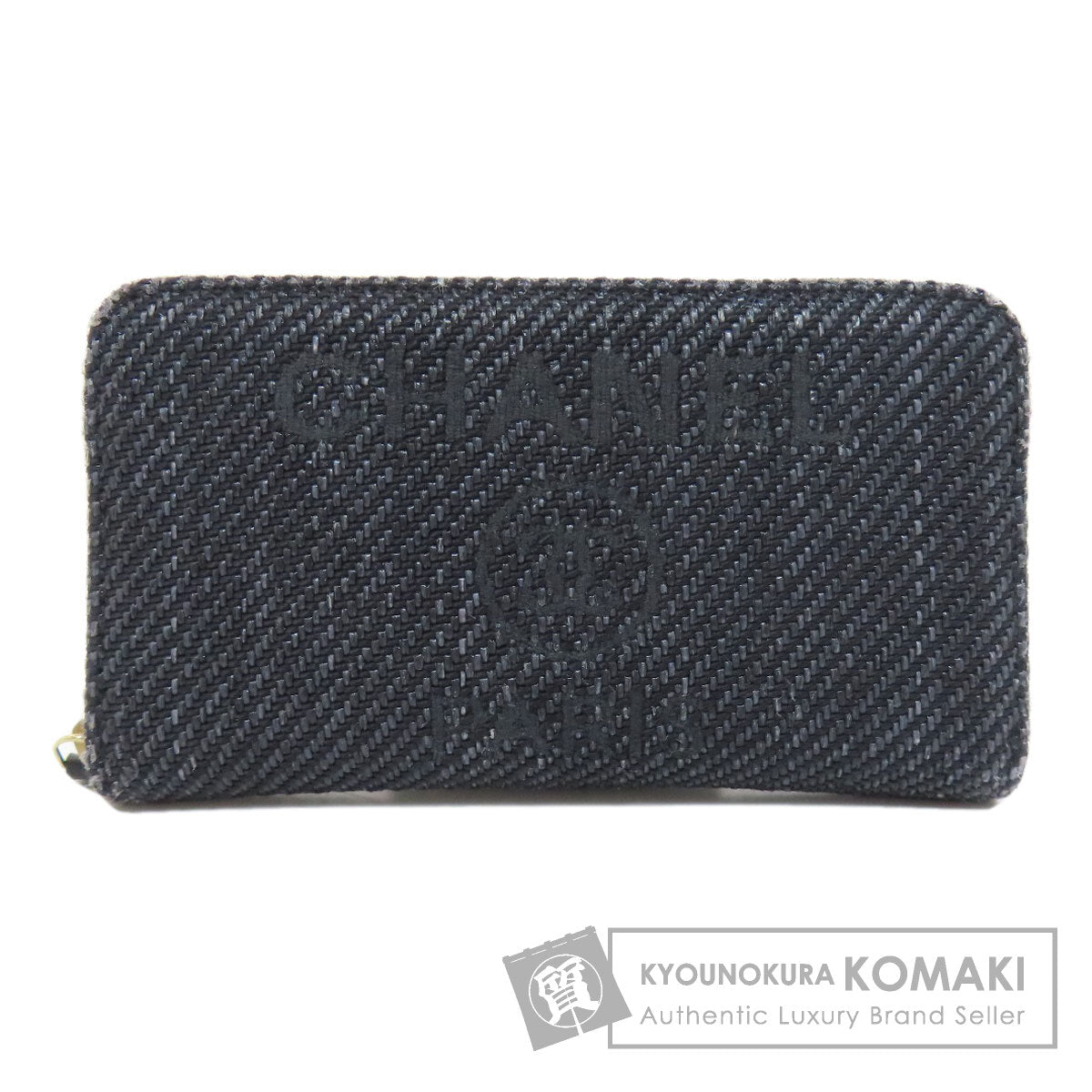 CHANEL シャネル ドーヴィル スモールジップウォレット 長財布（小銭入れあり） キャンバス レディース 中古