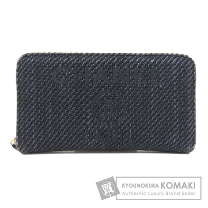 CHANEL シャネル ドーヴィル スモールジップウォレット 長財布（小銭入れあり） キャンバス レディース 中古