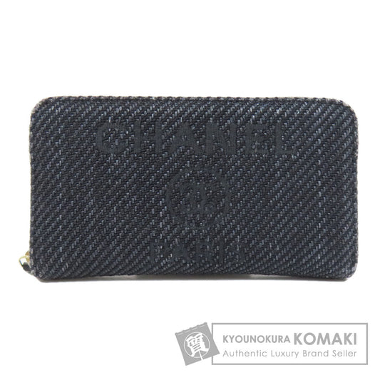 CHANEL シャネル ドーヴィル スモールジップウォレット 長財布（小銭入れあり） キャンバス レディース 中古