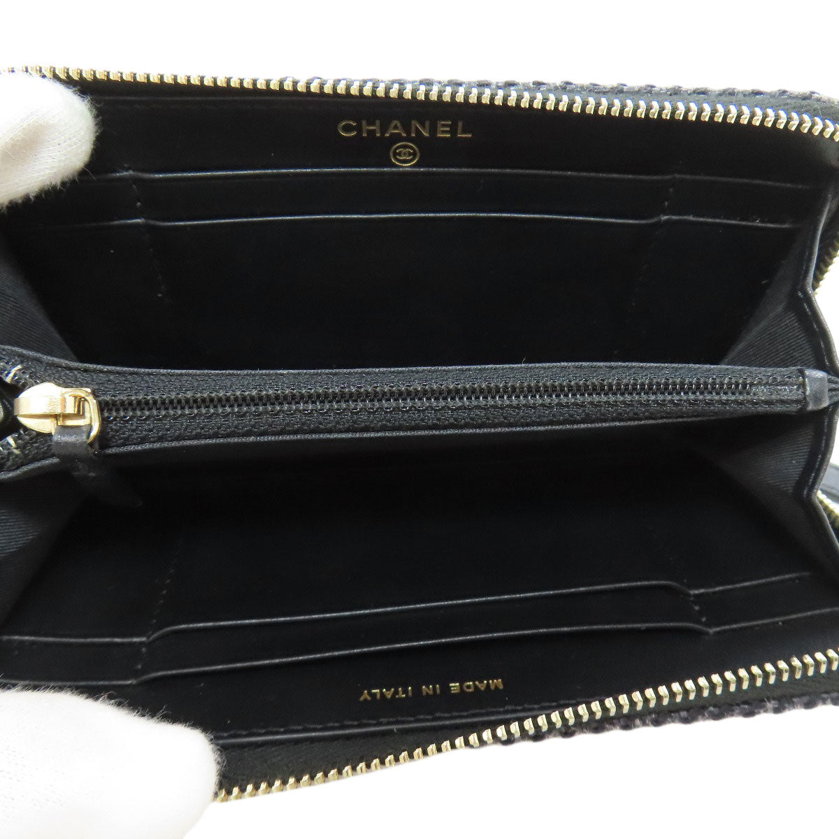 CHANEL シャネル ドーヴィル スモールジップウォレット 長財布（小銭入れあり） キャンバス レディース 中古