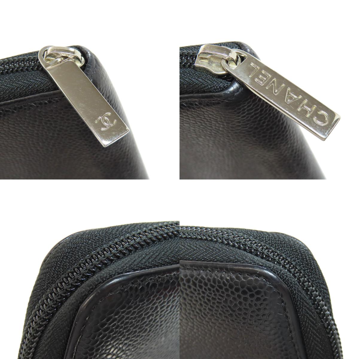 CHANEL シャネル ココマーク シルバー金具 長財布（小銭入れあり） グレインド カーフスキン レディース 中古