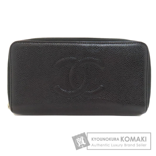 CHANEL シャネル ココマーク シルバー金具 長財布（小銭入れあり） グレインド カーフスキン レディース 中古