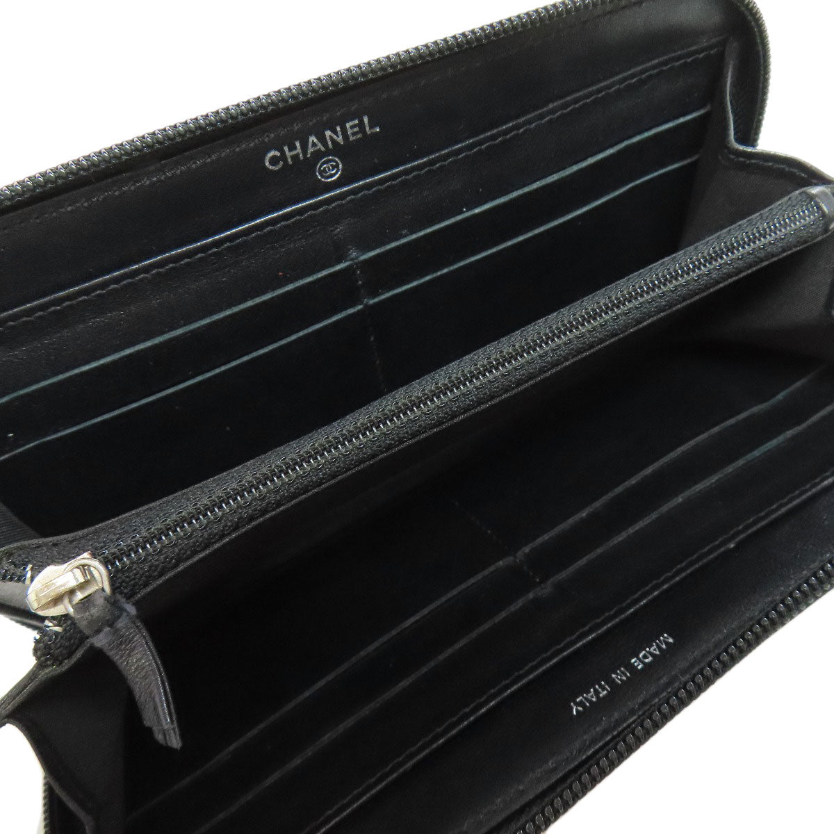 CHANEL シャネル ココマーク シルバー金具 長財布（小銭入れあり） グレインド カーフスキン レディース 中古