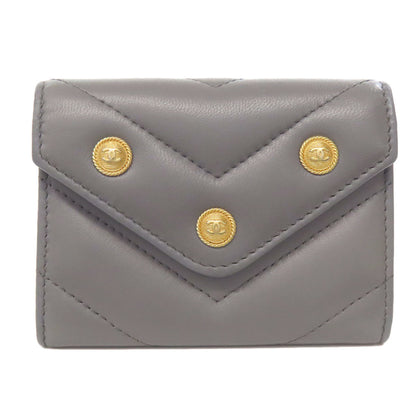 CHANEL シャネル ココマーク Vステッチ ゴールド金具 コインケース ラムスキン レディース 中古
