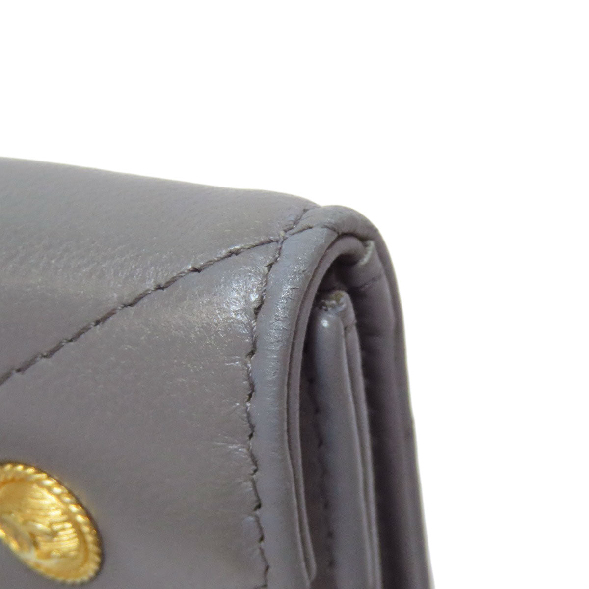 CHANEL シャネル ココマーク Vステッチ ゴールド金具 コインケース ラムスキン レディース 中古