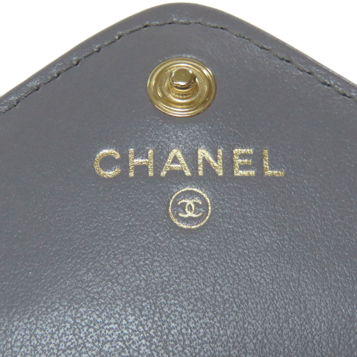 CHANEL シャネル ココマーク Vステッチ ゴールド金具 コインケース ラムスキン レディース 中古