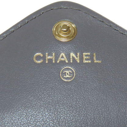 CHANEL シャネル ココマーク Vステッチ ゴールド金具 コインケース ラムスキン レディース 中古