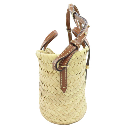Jimmy Choo ジミーチュウ カゴバッグ 2WAY ハンドバッグ ラフィア レディース 中古
