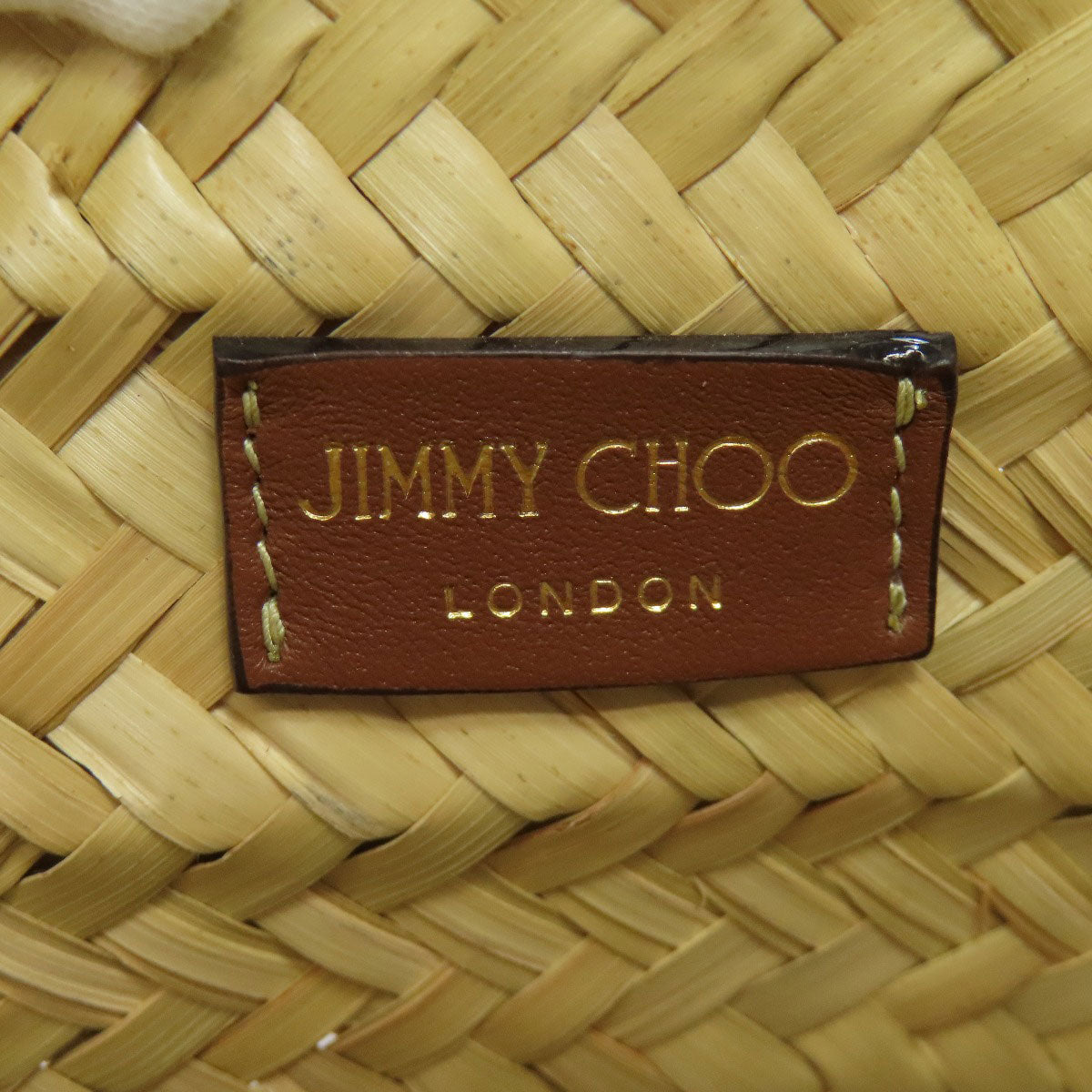 Jimmy Choo ジミーチュウ カゴバッグ 2WAY ハンドバッグ ラフィア レディース 中古