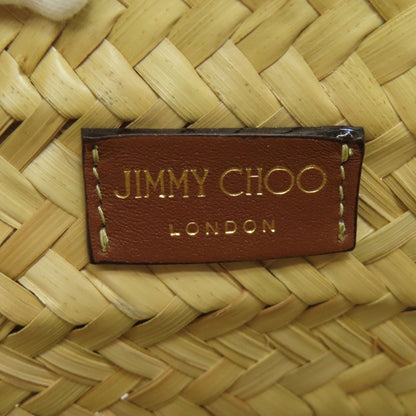 Jimmy Choo ジミーチュウ カゴバッグ 2WAY ハンドバッグ ラフィア レディース 中古
