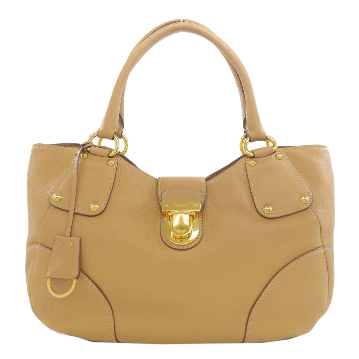 PRADA プラダ ロゴ ハンドバッグ レザー レディース 中古
