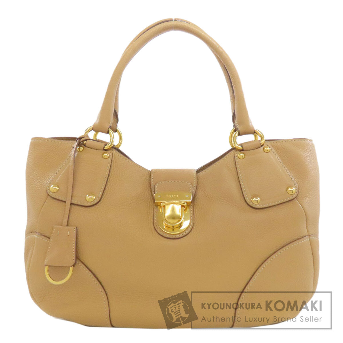 PRADA プラダ ロゴ ハンドバッグ レザー レディース 中古