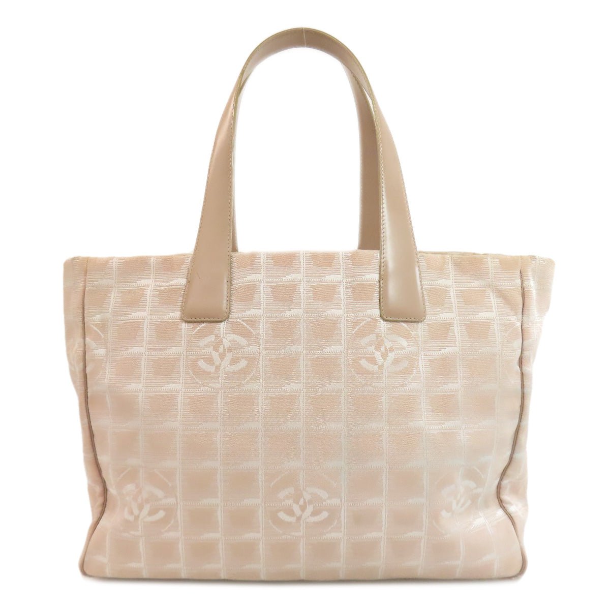 CHANEL シャネル ニュートラベルラインMM トートバッグ ナイロンジャガード レディース 中古