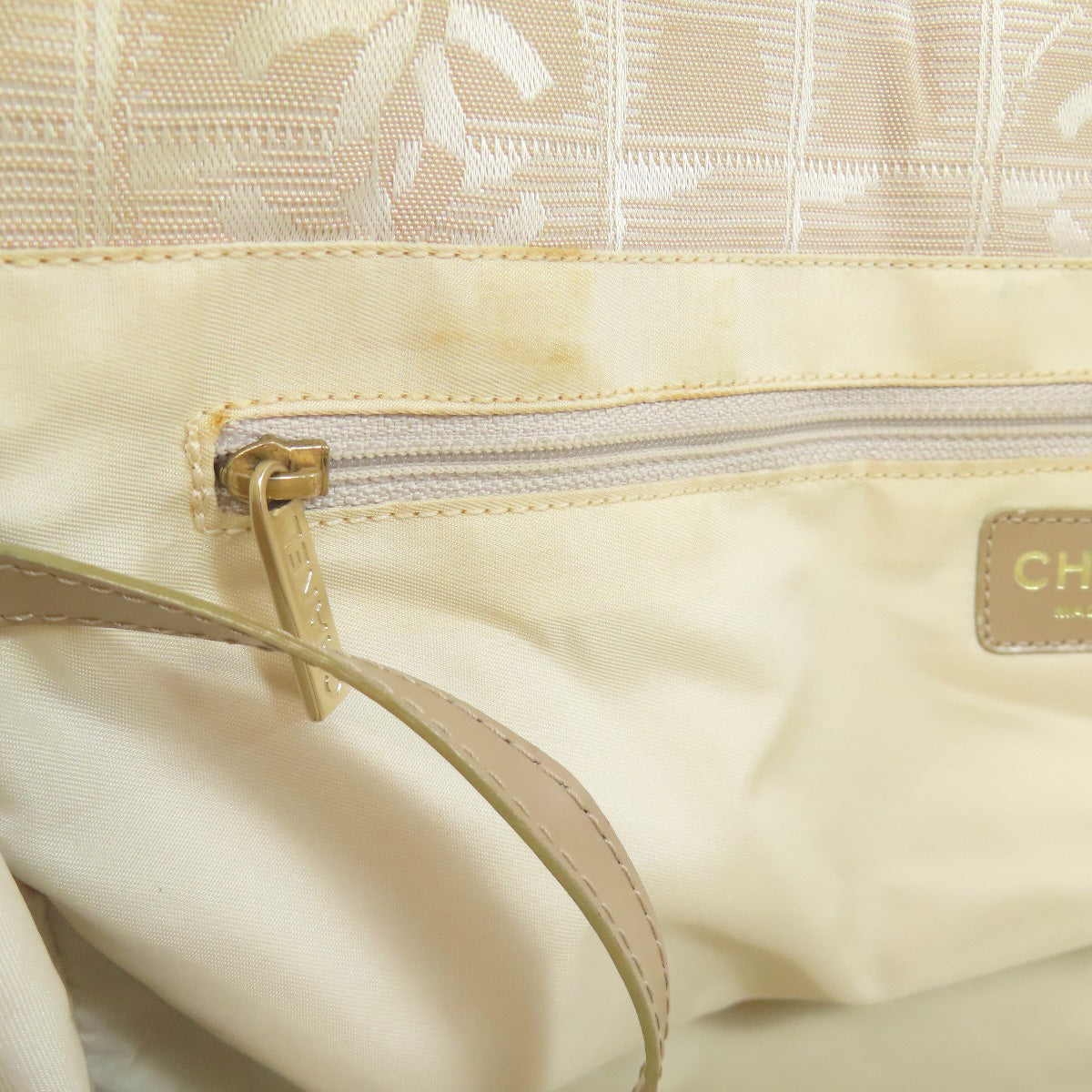 CHANEL シャネル ニュートラベルラインMM トートバッグ ナイロンジャガード レディース 中古