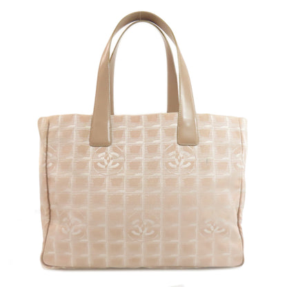 CHANEL シャネル ニュートラベルラインMM トートバッグ ナイロンジャガード レディース 中古